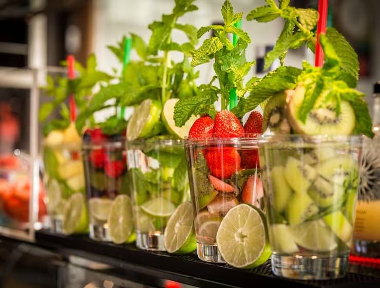 Freshly blended fruit juice